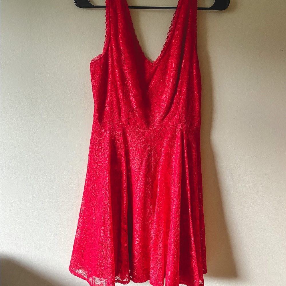 Red lace express dress size 4